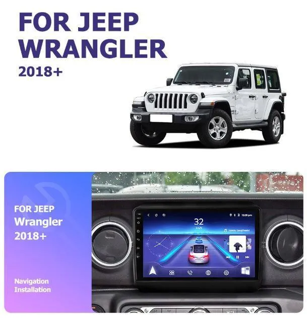 Car Dealz 10.2" Android 10.0 Jeep Wrangler 2018 w CAM In Dash Plus OEM Fascia