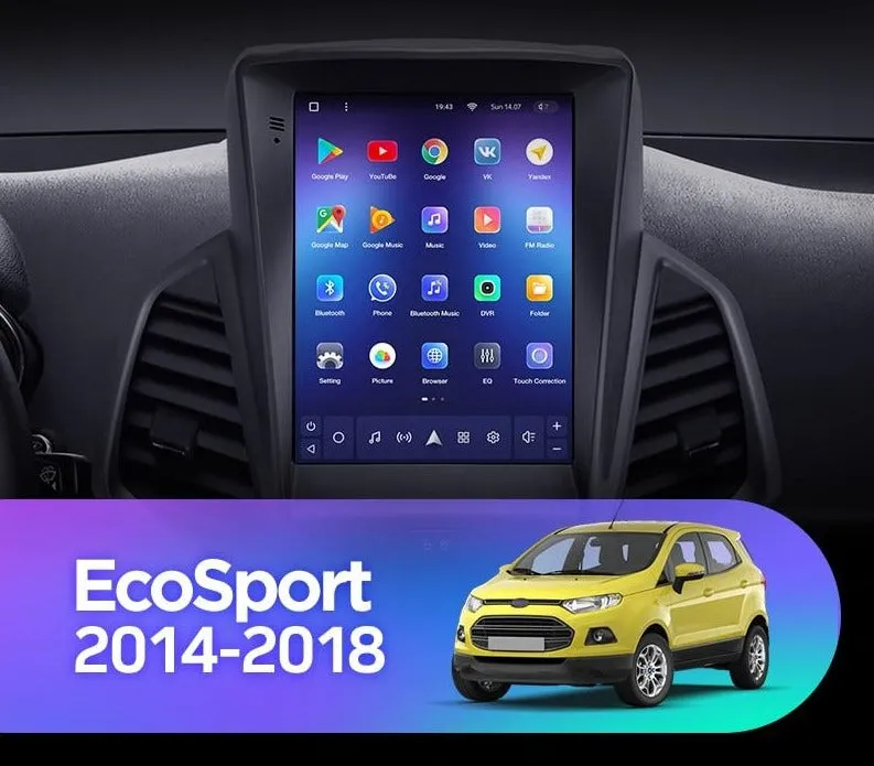 Car Dealz 11" Android 12.0 For Ford EcoSport Eco Sport 2014 - 2018 Tesla Style In Dash Plus OEM Fascia