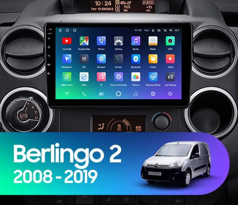 Car Dealz Premium Advanced 4G Data Model 10.2" Android 12.0 For Citroen Berlingo 2 B9 2008 - 2019 In Dash Plus OEM Fascia