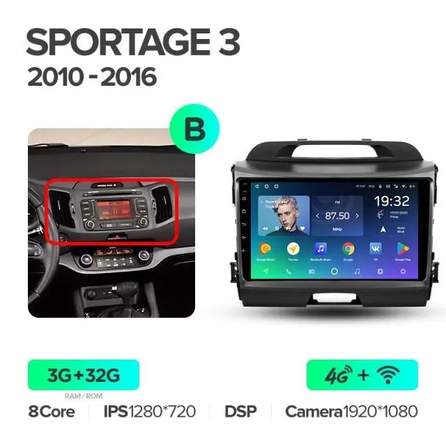 Car Dealz Premium Advanced 4G Data Model 10.2" Android 12.0 For Kia Sportage 3 SL 2010 - 2016 In Dash Plus OEM Fascia