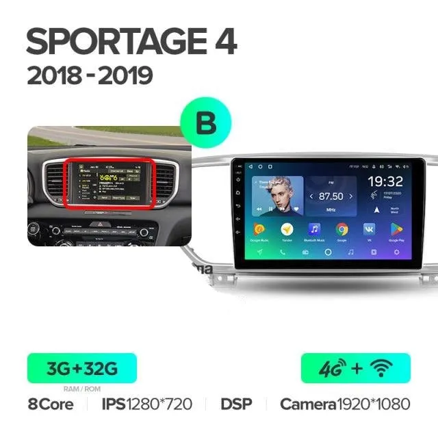 Car Dealz Premium Advanced 4G Data Model 10.2" Android 12.0 For Kia Sportage 4 QL 2018-2019 In Dash Plus OEM Fascia