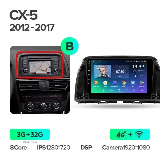 Car Dealz Premium Advanced 4G Data Model 10.2" Android 12.0 For Mazda CX-5 2012 - 2015 In Dash Plus OEM Fascia