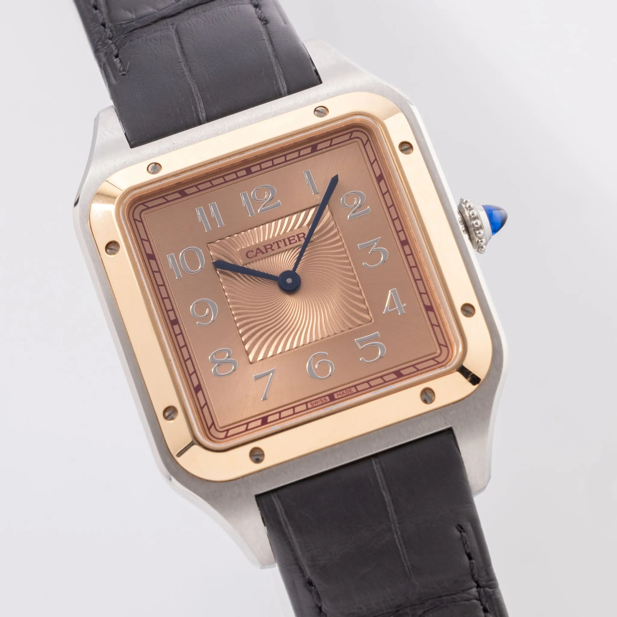 Cartier Santos Dumont Steel and Rose Gold Limited Edition Salmon Dial