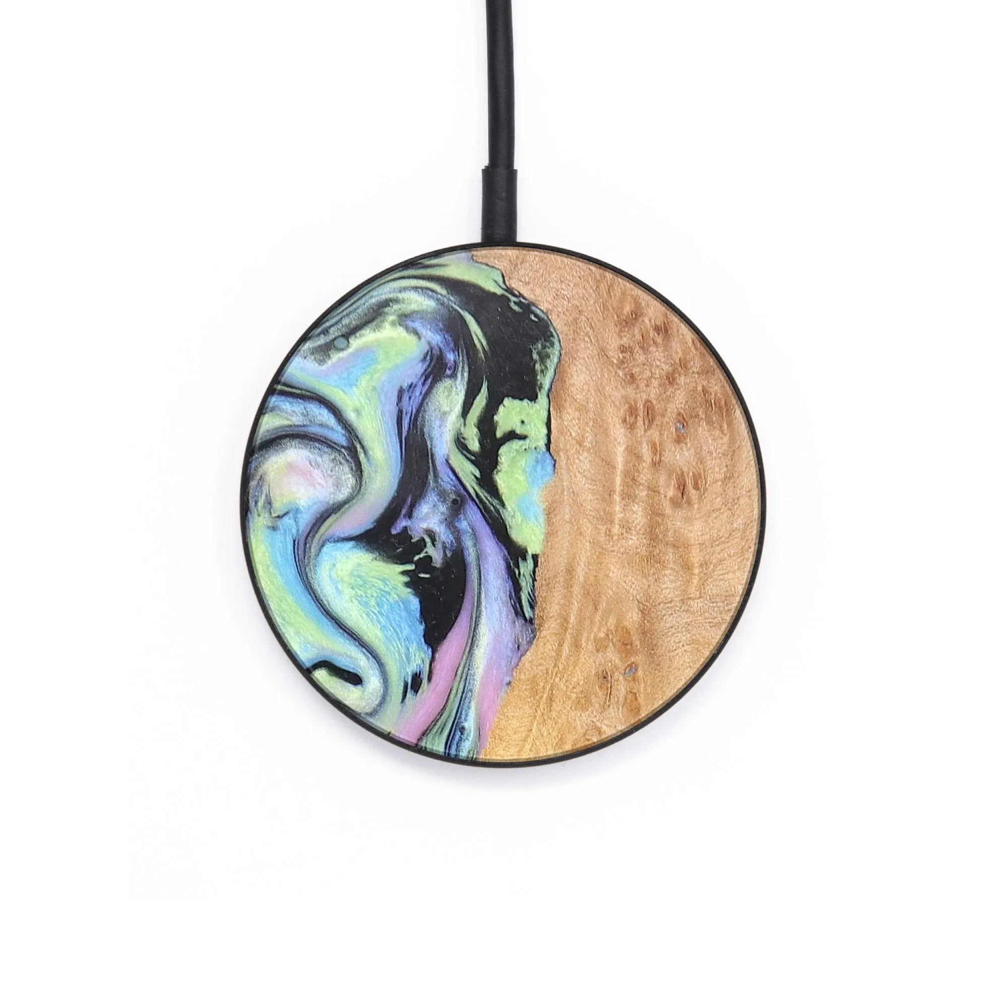 Circle Wood Resin Wireless Charger - Allie (Aurora, 671855)