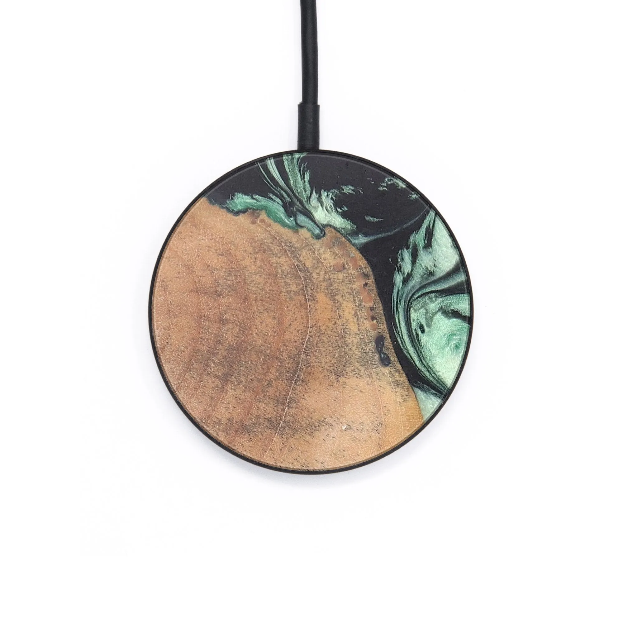 Circle Wood Resin Wireless Charger - Arlo (Green, 678111)