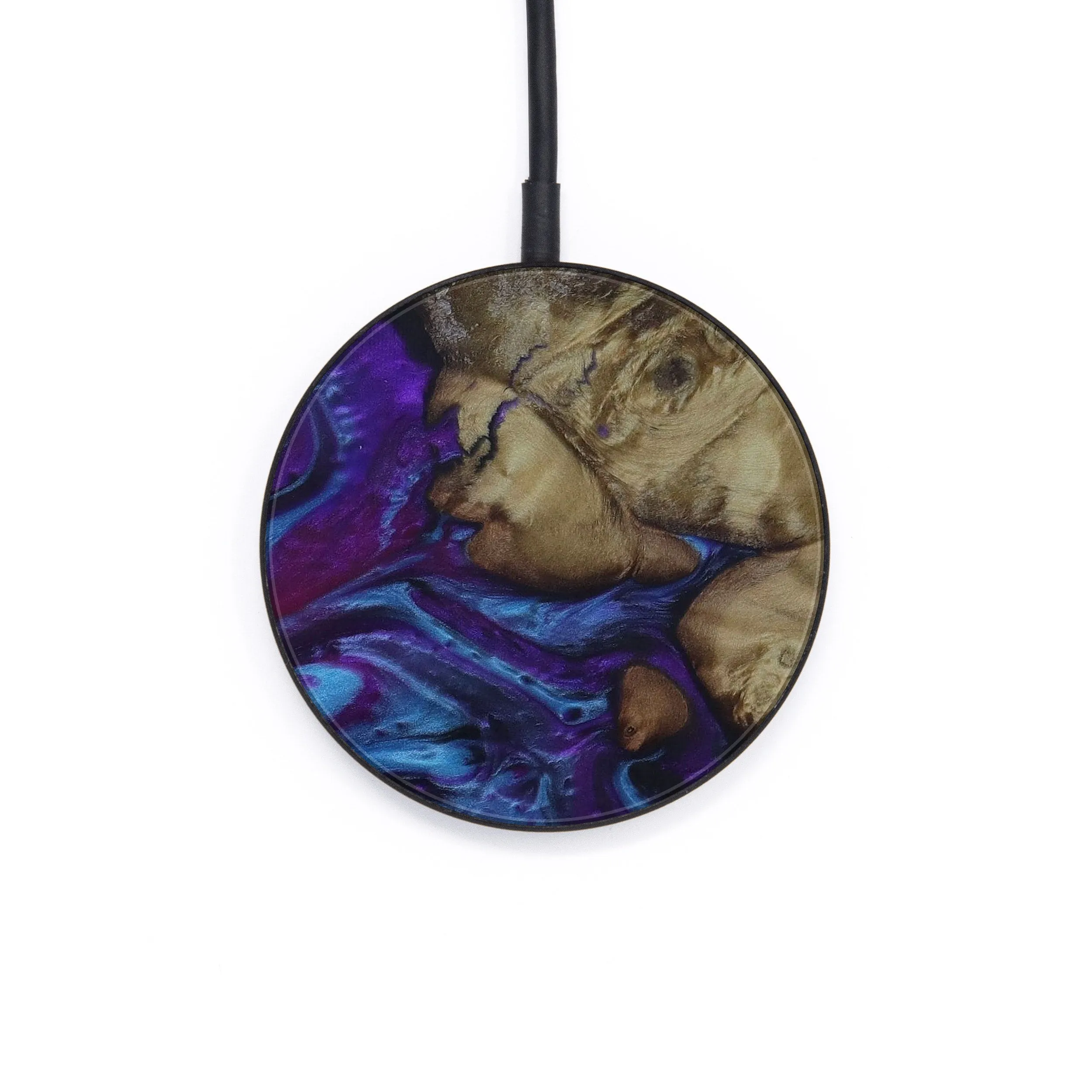 Circle Wood Resin Wireless Charger - Arthor (Purple, 587596)