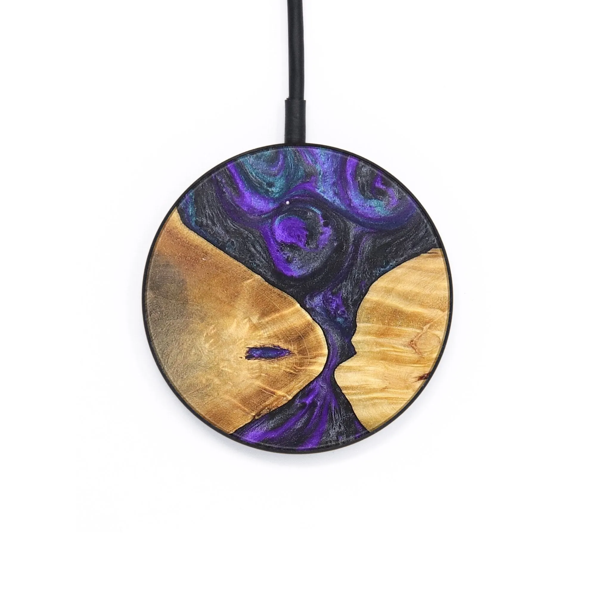 Circle Wood Resin Wireless Charger - Bernadette (Purple, 696202)