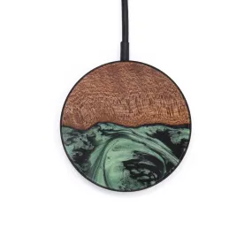 Circle Wood Resin Wireless Charger - Brandie (Dark Green, 609755)