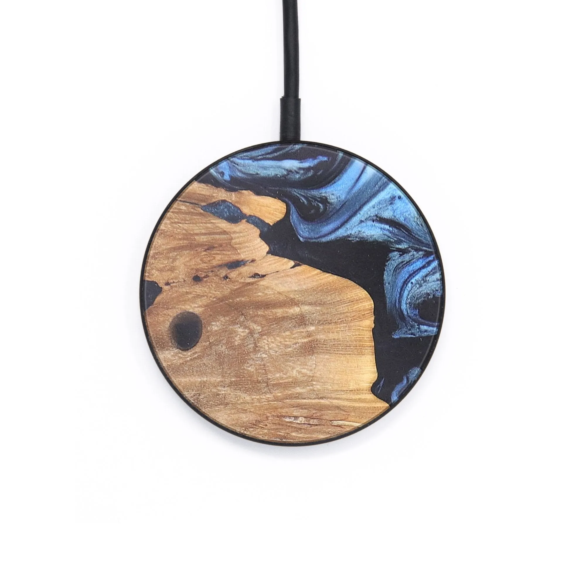 Circle Wood Resin Wireless Charger - Braylon (Blue, 678107)