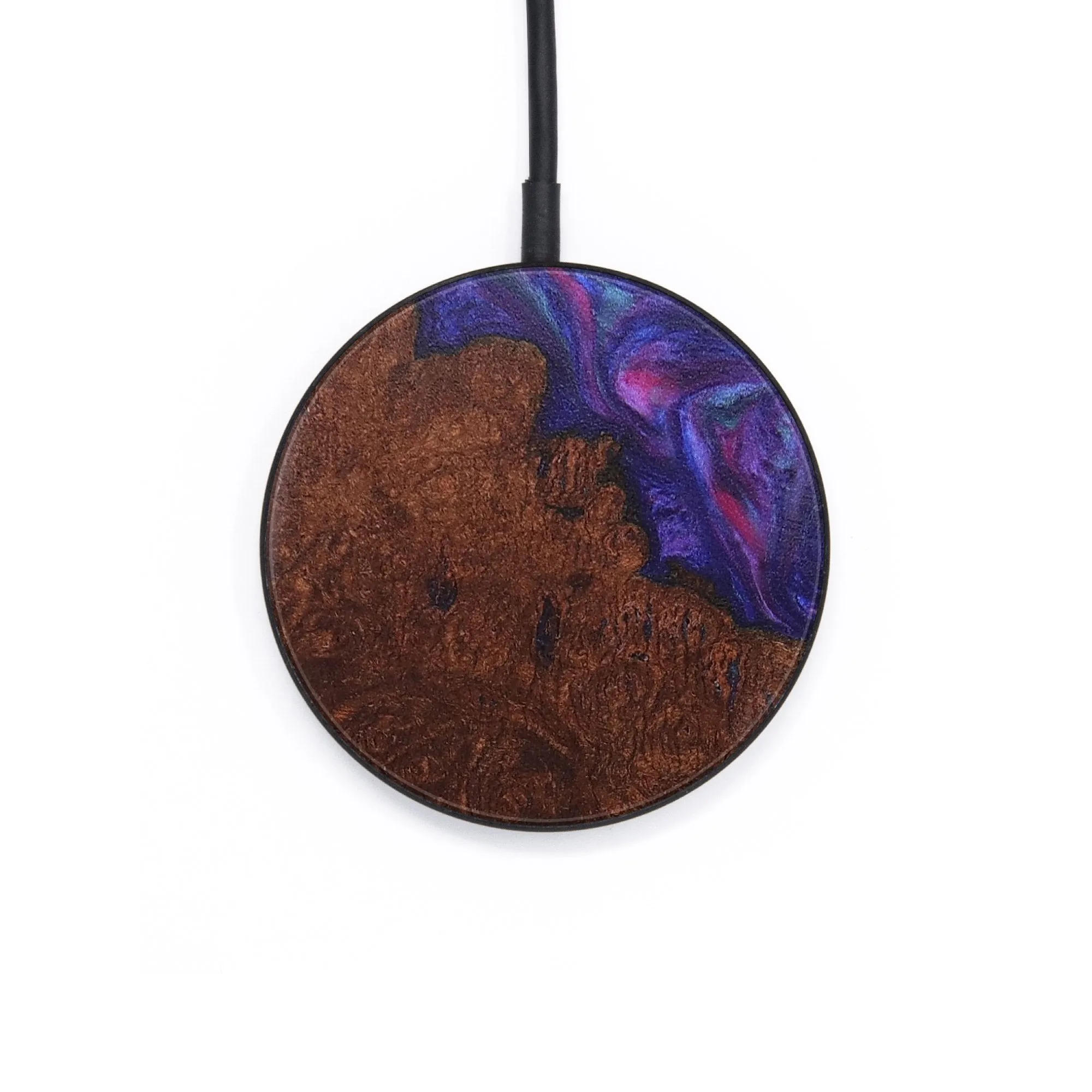 Circle Wood Resin Wireless Charger - Chelsie (Purple, 711243)