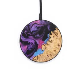 Circle Wood Resin Wireless Charger - Christina (Purple, 677070)