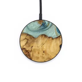 Circle Wood Wireless Charger - Deante (Teal & Gold, 740341)