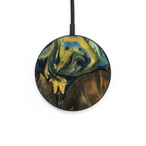 Circle Wood Wireless Charger - Debera (Teal & Gold, 732589)