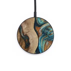 Circle Wood Wireless Charger - Levy (Teal & Gold, 729758)