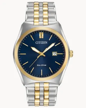 Citizen Corso Two Tone Blue Dial Bracelet Watch BM7334-58L