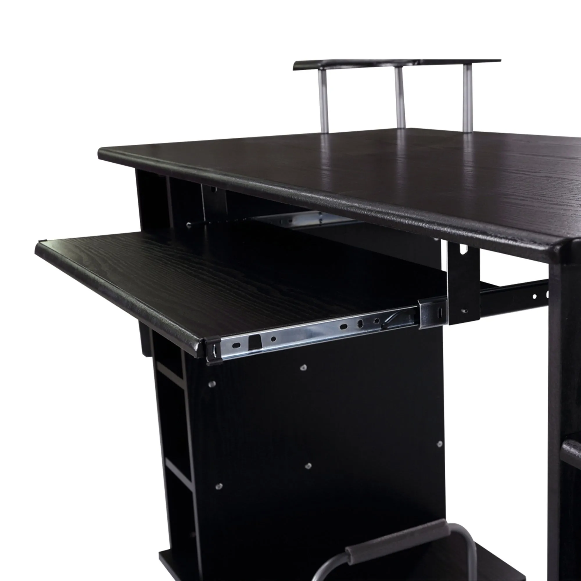 Computer Desk Workstation Wood Laptop Table W/Drawer Shelves - Black