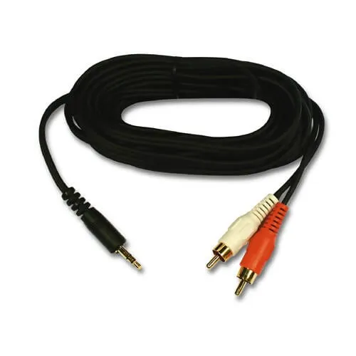 CONQUEROR - Cable 3.5mm Audio Jack to 2x RCA Stereo 1.5 Meter Black