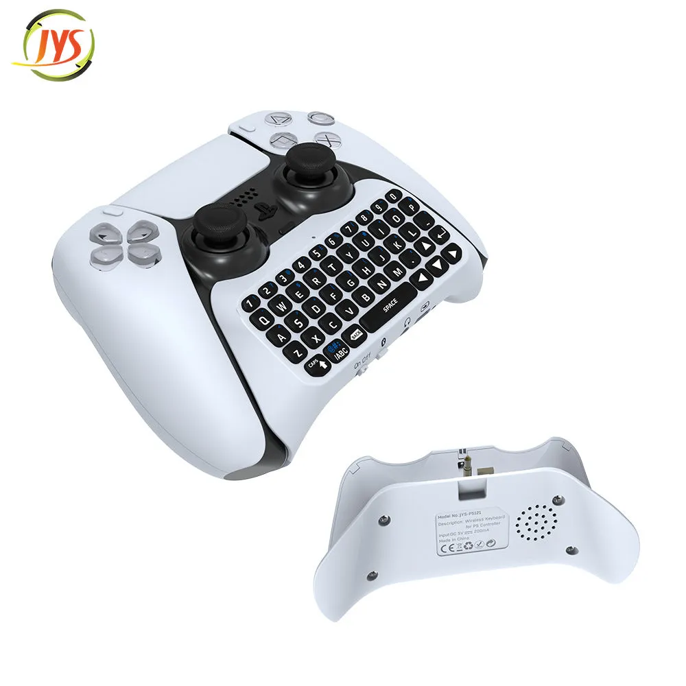 Controller Bluetooth mini keyboard Chatpad built in speaker Ergonomic for Playstation PS5 controller White