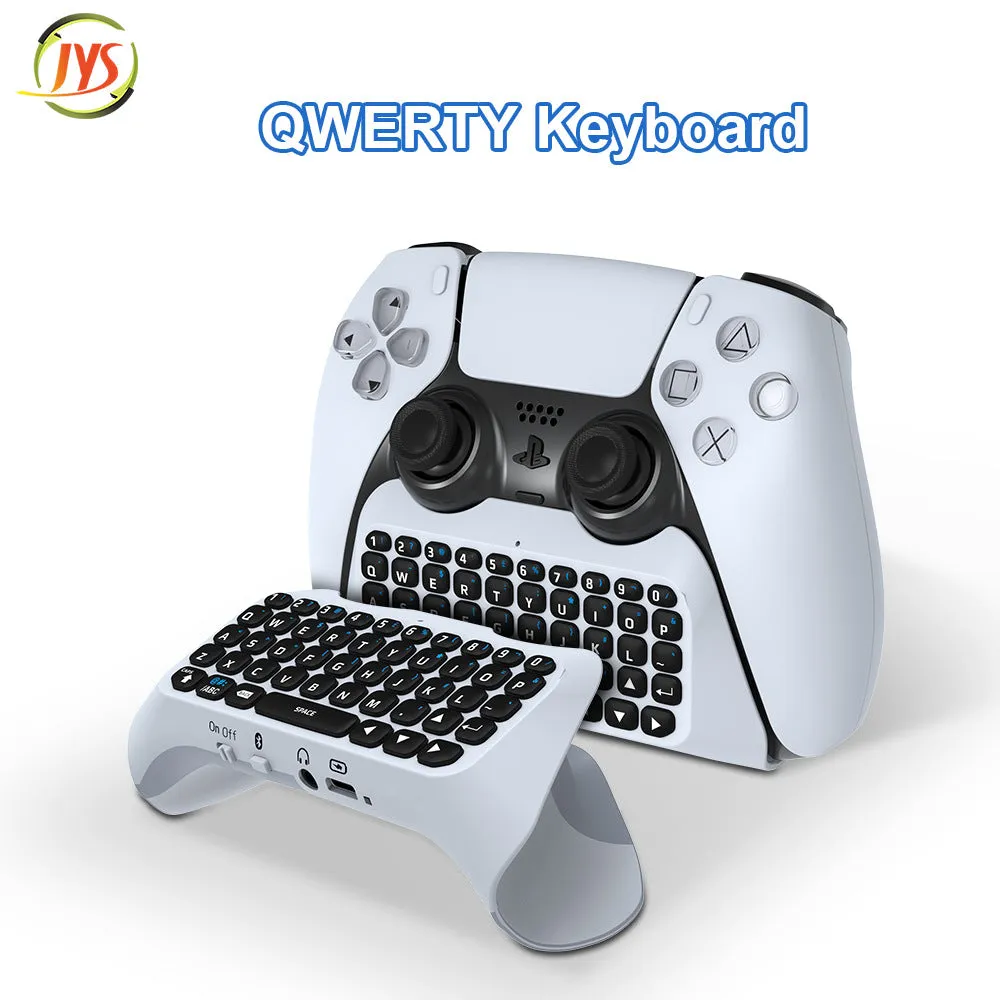 Controller Bluetooth mini keyboard Chatpad built in speaker Ergonomic for Playstation PS5 controller White