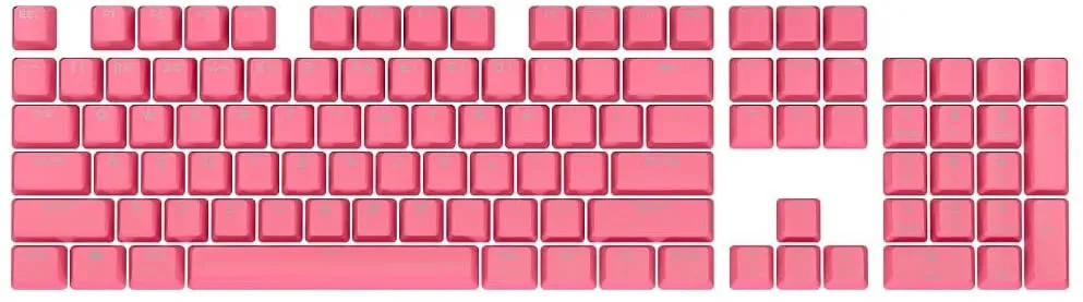 Corsair Keycap PBT Double-Shot PRO Keycap Mod Kit – Double-Shot PBT Keycaps – Standard Bottom Row – Textured Surface - (Rogue Pink)