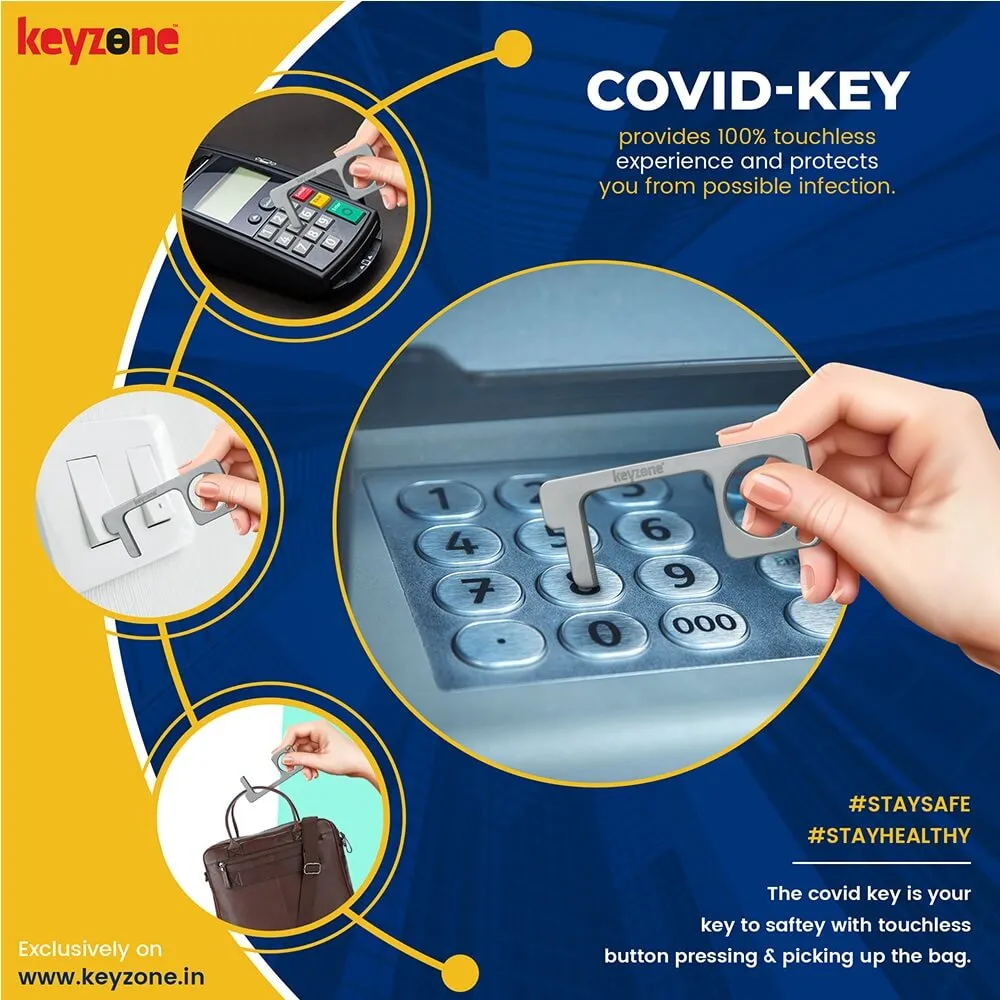 Covid key touchless door opener elevator button assistant for safety against infection