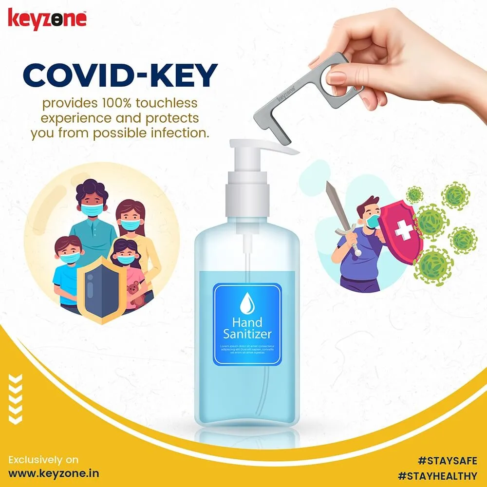 Covid key touchless door opener elevator button assistant for safety against infection