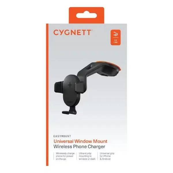 Cygnett EasyMount Window Mount Wireless Car Charger 10W