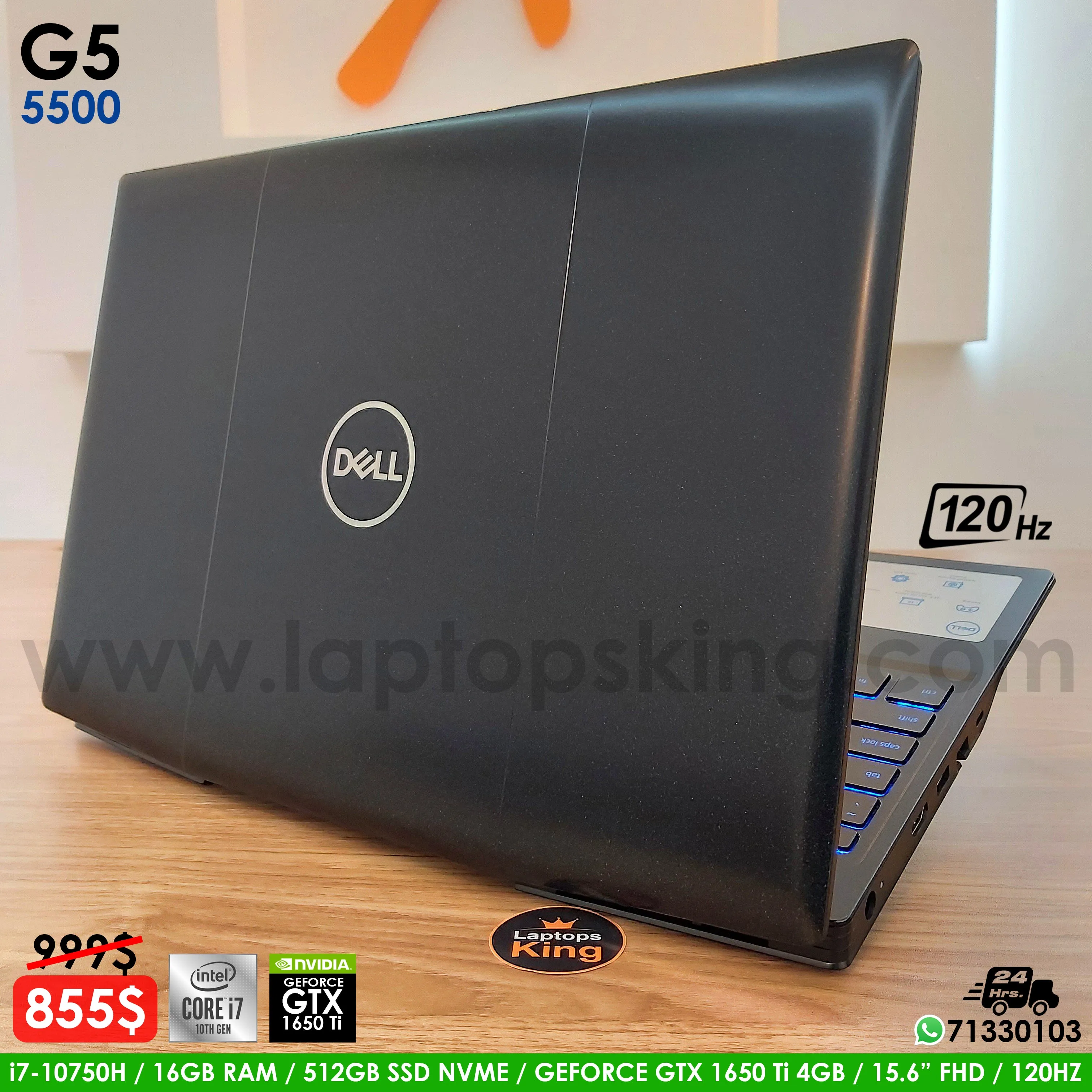 Dell G5 5500 i7-10750h Gtx 1650 Ti 120hz Gaming Laptop (New Open Box)