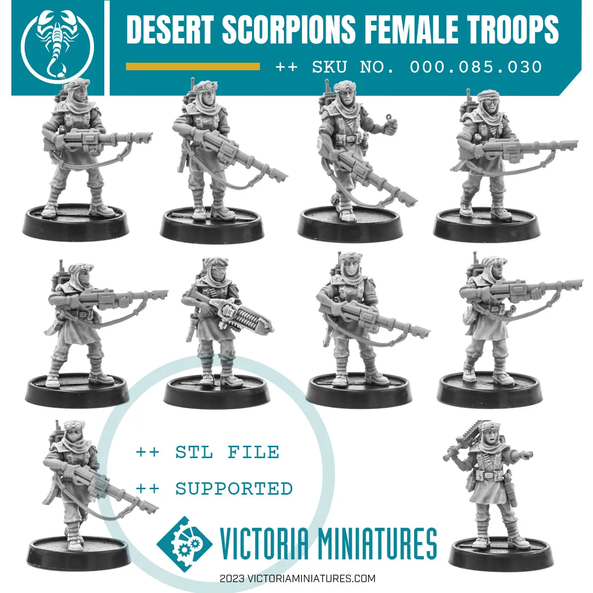 Desert Scorpions Modular Female Troops .STL Download