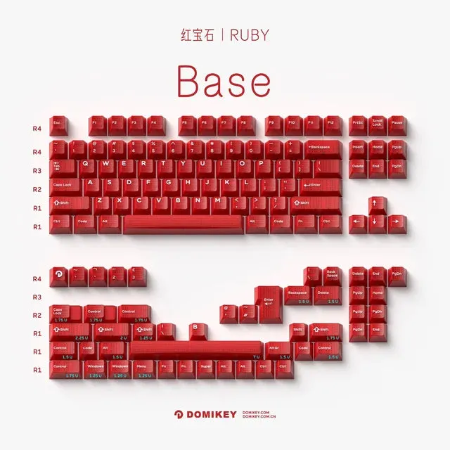 Domikey Ruby Cherry Profile abs doubleshot backlit keycap for mx keyboard poker 87 104 xd64 xd68 BM60 BM65 BM68 BM80