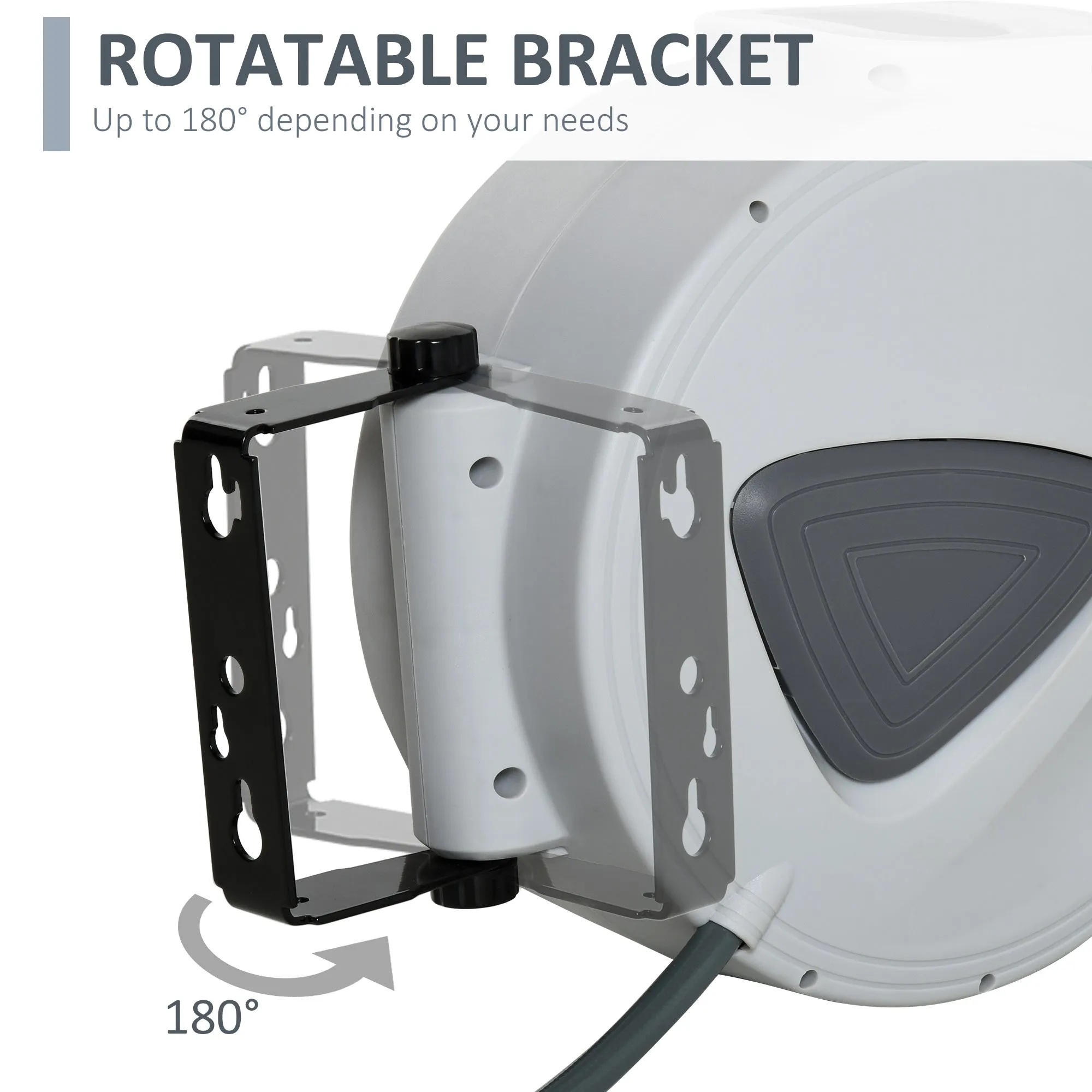 DURHAND Retractable Air Hose Reel 10m 90cm Hose Diameter 3/8" 9.5mm