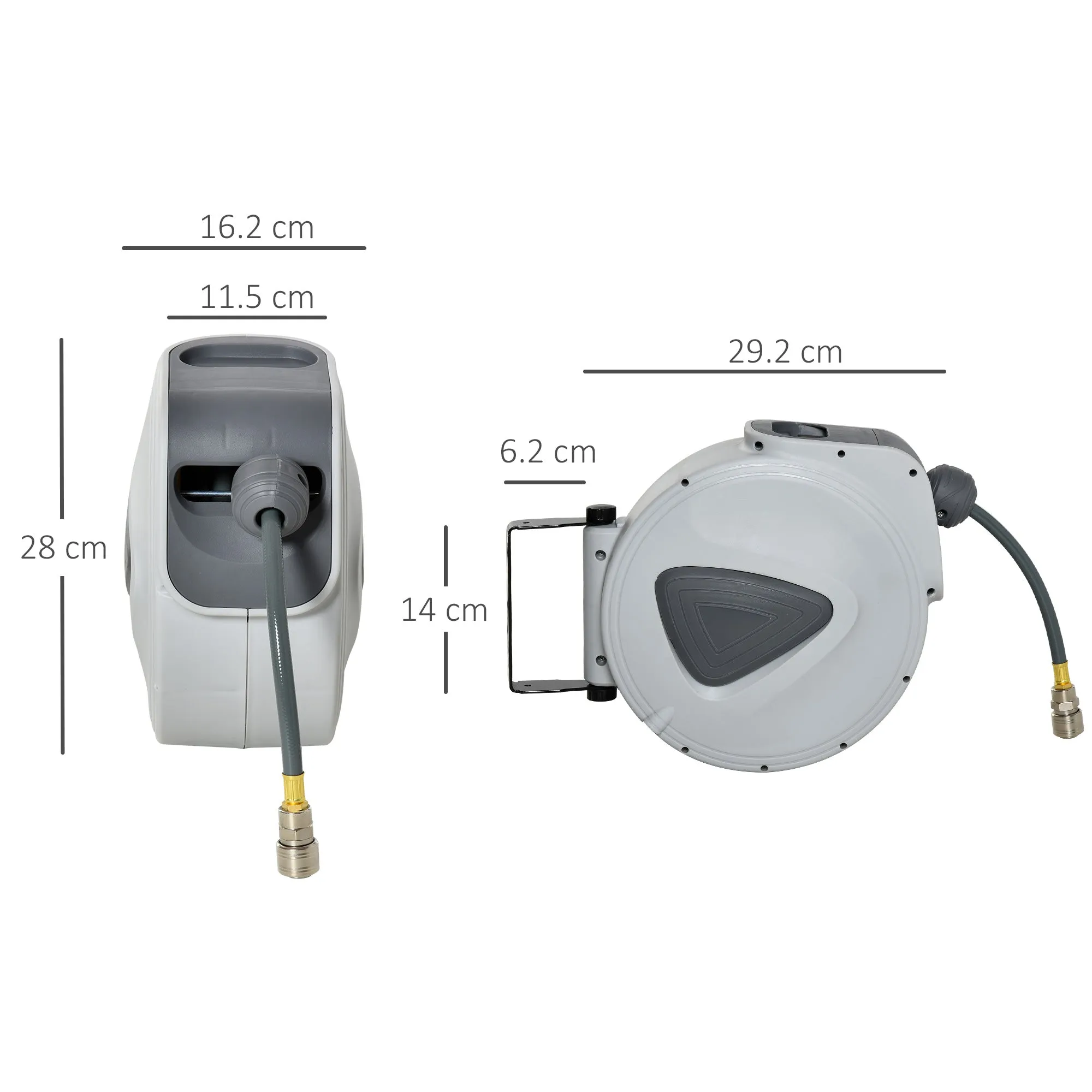 DURHAND Retractable Air Hose Reel 10m 90cm Hose Diameter 3/8" 9.5mm