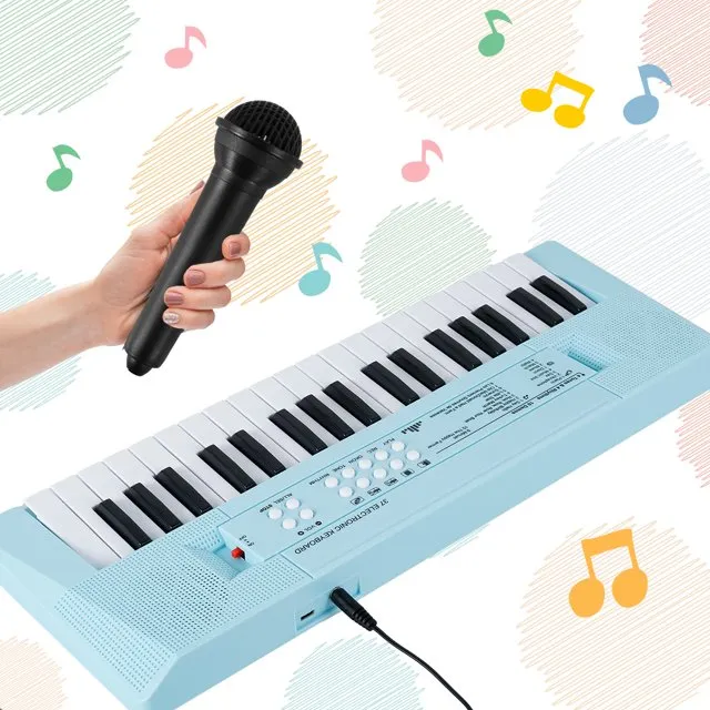 Electronic Music Keyboard Piano With Microphone 37Keys