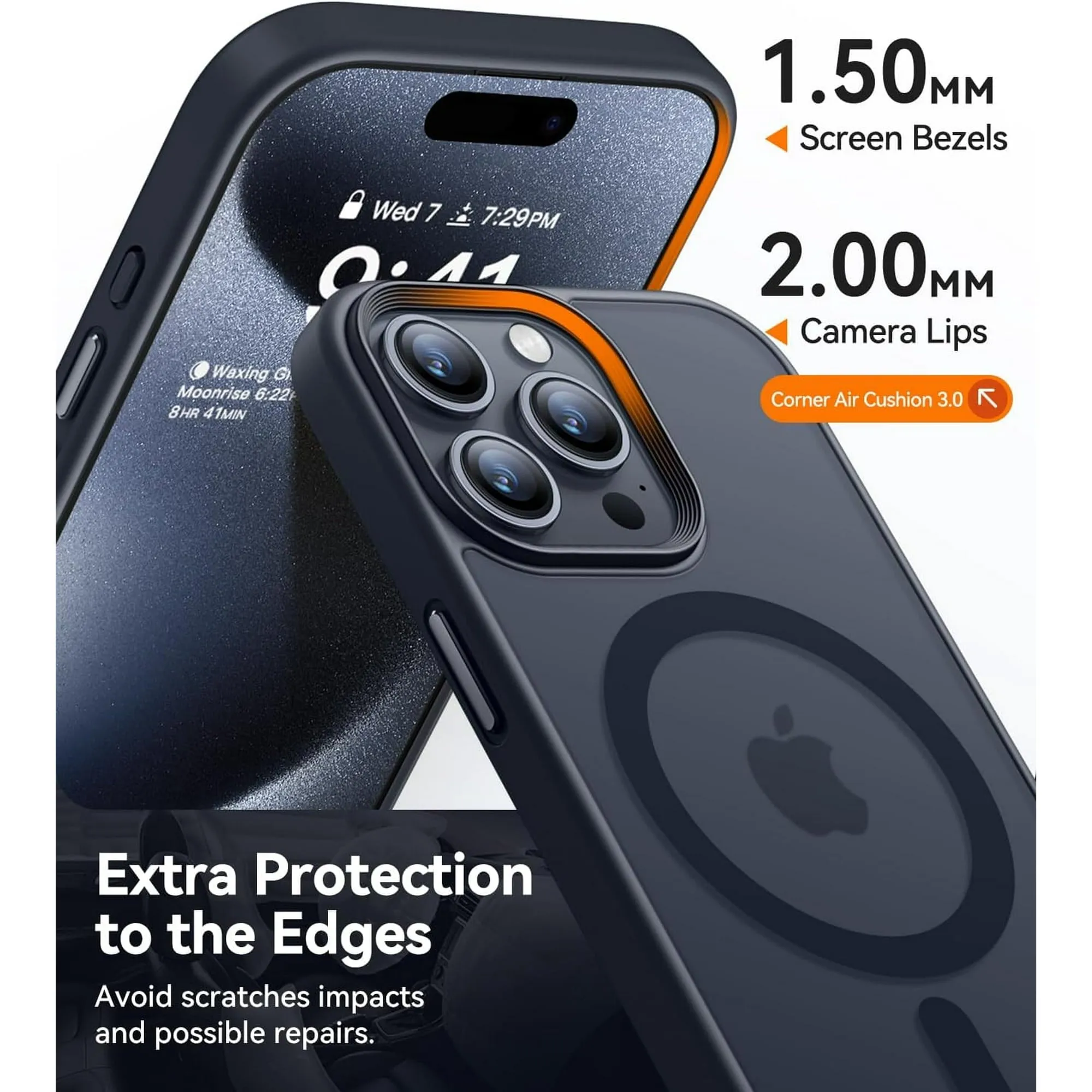 Entronix Case 5 in 1 Bundle Designed for Apple iPhone 13 Pro Max Clear Magnetic Case with 2 Tempered Glass and 2 Camera Lens, Shockproof Clear Case