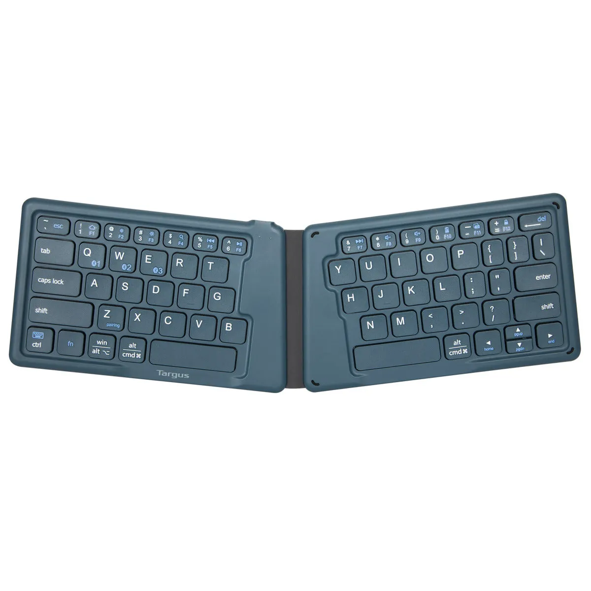 Ergonomic Foldable Bluetooth® Antimicrobial Keyboard (Blue)