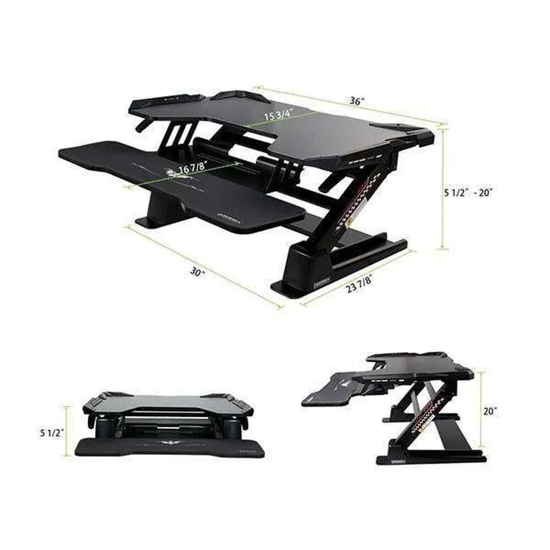 Eureka Ergonomic ERK-36CG 36" Gaming Sit-Stand Desk Converter