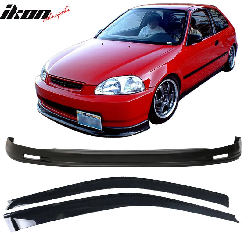 Fits Honda Civic 96-98 Front Bumper Lip Spoiler   Sun Window Visor