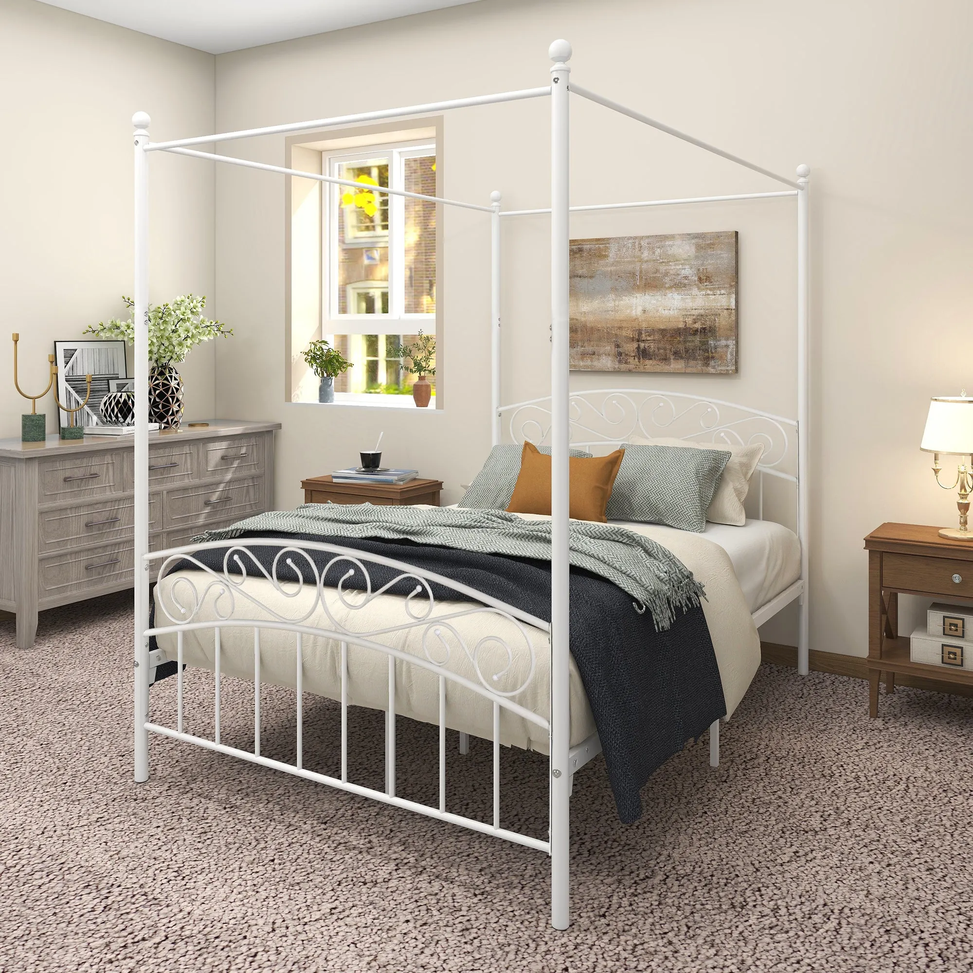 Full Size Metal Canopy Bed