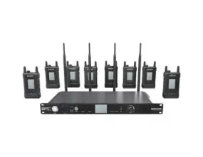 Hollyland Syscom 1000T-8B Full-Duplex Intercom System with Eight Beltpacks and Headsets