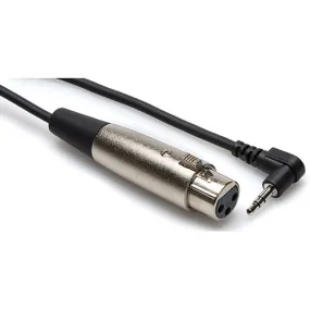 Hosa XVS-101F Mini Stereo Male to 3-pin XLR Female Angled (for Audio-Technica AT-822 and Stereo Microphones with 3-pin XLR) Cable - 1 ft