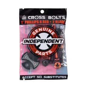 Independent Cross Bolts 1" Phillips - Red/Black