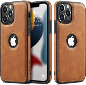 iPhone 13 Pro Max Case Slim Premium Vegan Leather Classic Luxury Case