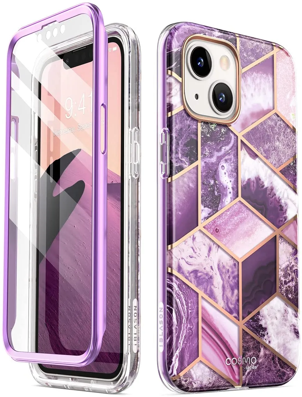 iPhone 13 Slim Full-Body Stylish Protective Marble Case