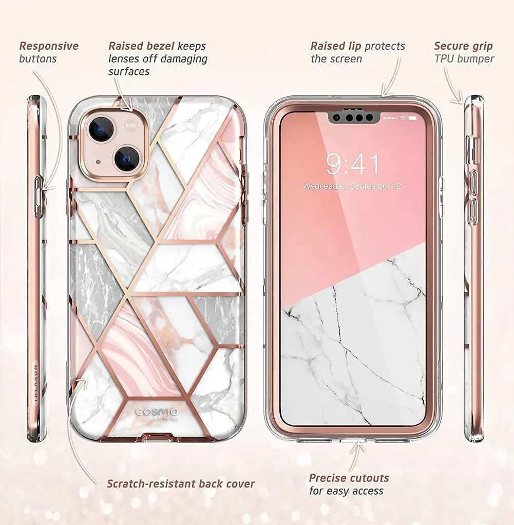 iPhone 13 Slim Full-Body Stylish Protective Marble Case