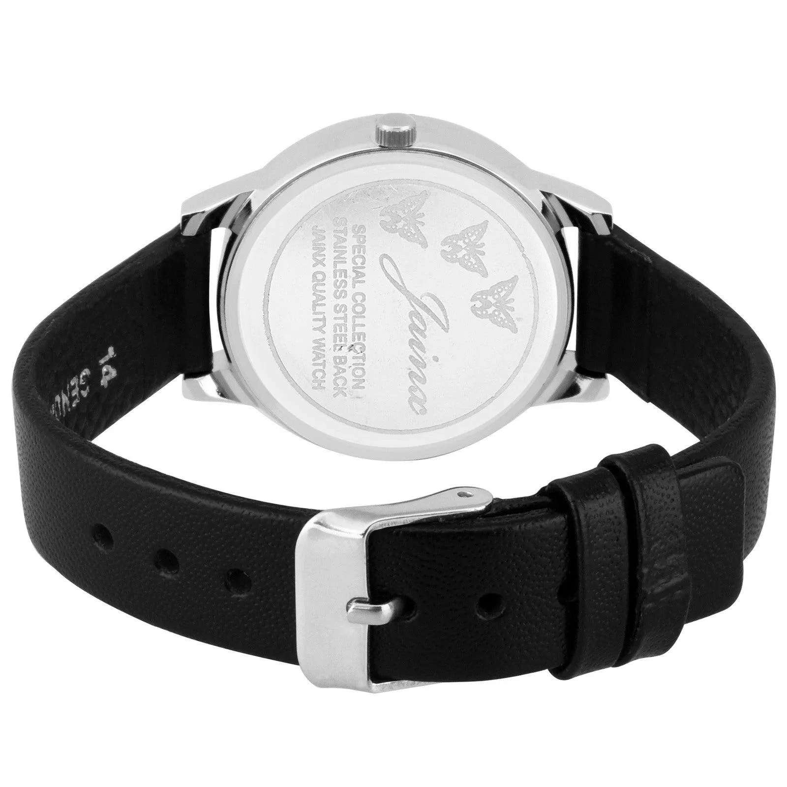 Jainx JW602 Black Day & Date Function Genuine Leather Strap Analog Watch - For Women