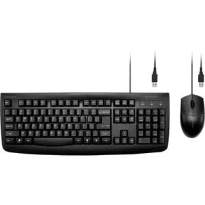 Kensington Pro Fit Washable Wired Desktop Set - USB Cable Keyboard - USB Cable Mouse - Optical - 1600 dpi - 3 Button - Rugged - Scroll Wheel - Symmetrical