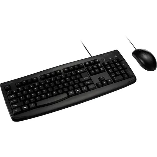 Kensington Pro Fit Washable Wired Desktop Set - USB Cable Keyboard - USB Cable Mouse - Optical - 1600 dpi - 3 Button - Rugged - Scroll Wheel - Symmetrical