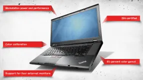 Lenovo ThinkPad W530 15.6" (FHD) Quad Core Workstation - LED 1920 x 1080p Full HD Intel Quad Core i7-3720qm 2.6GHz up to 3.6Ghz 32GB RAM Nvidia Quadro 256GB SSD Windows 10 Pro - Certified Refurbished