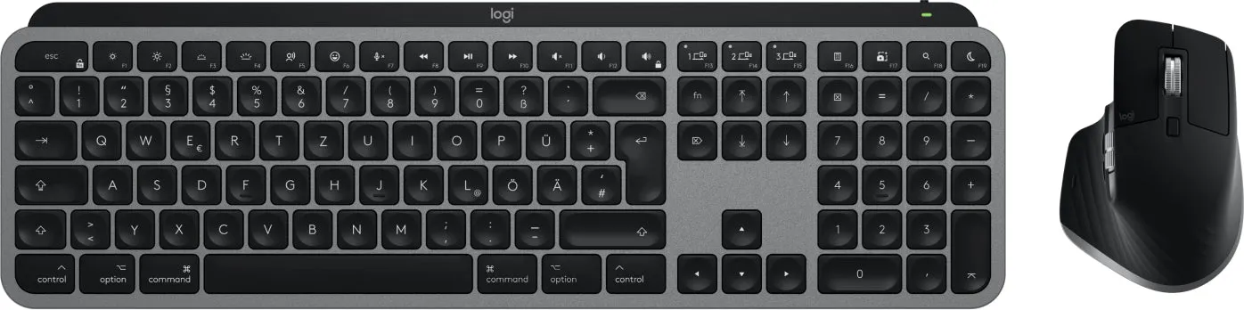 Logitech Master Series Mx Keys S Combo For Mac - Keyboard And Mouse Set Full Size - Qwertz - German - Space Gray Input D