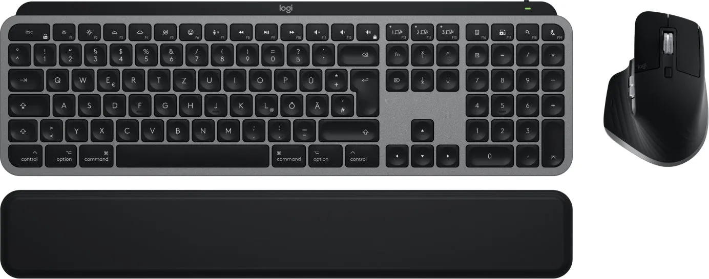 Logitech Master Series Mx Keys S Combo For Mac - Keyboard And Mouse Set Full Size - Qwertz - German - Space Gray Input D